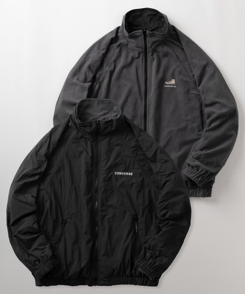 CONVERSE(コンバース)の「【CONVERSE/コンバース】ブランドネーム&チャックテイラー ワンポイント刺繍デザイン リバーシブルジャケット/スタンドカラーブルゾン(ブルゾン・メンズ・ネイビー/ブラック/ベージュ・M/L/XL)」の2枚目の写真
