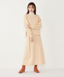 SHIPS Colors:〈手洗い可能〉バックリボン ニット セットアップ