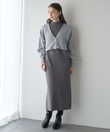 【2点SET】マルチwayレイヤードニットワンピース
