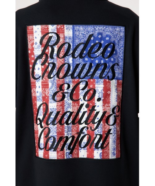 RODEO CROWNS WIDE BOWL(ロデオクラウンズワイドボウル)の「flag patch フーディー(スウェット・メンズ・ブラック/杢グレー/オフホワイト・MEDIUM/LARGE)」の13枚目の写真