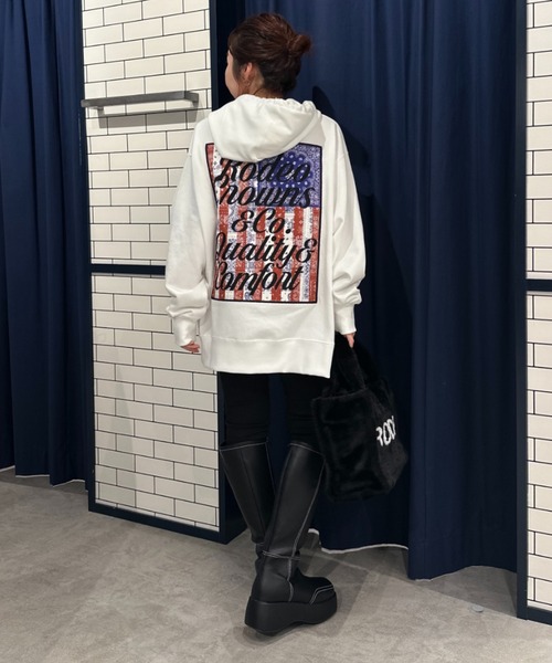 RODEO CROWNS WIDE BOWL(ロデオクラウンズワイドボウル)の「flag patch フーディー(スウェット・メンズ・ブラック/杢グレー/オフホワイト・MEDIUM/LARGE)」の22枚目の写真