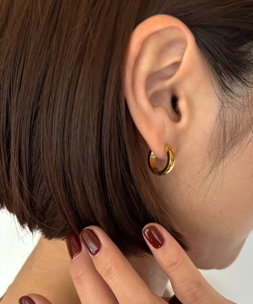 Diliraba(ディリラバ)の「【Diliraba】サージカルステンレス フープピアス C(ピアス(両耳用)・レディース・ゴールド/シルバー・FREE)」の1枚目の写真