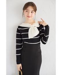 tocco closet | 【ZOZO限定】パールカフス×サイドリボンネックニットトップス(ニット/セーター)