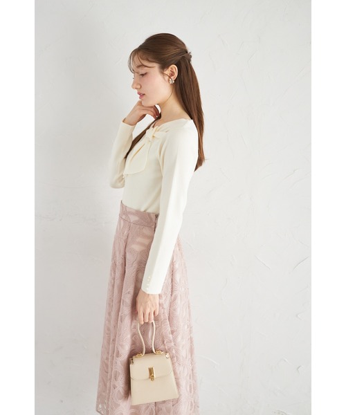 tocco closet(トッコ クローゼット)の「【ZOZO限定】パールカフス×サイドリボンネックニットトップス(ニット/セーター・レディース・オフホワイト/ブラック/その他・M)」の19枚目の写真