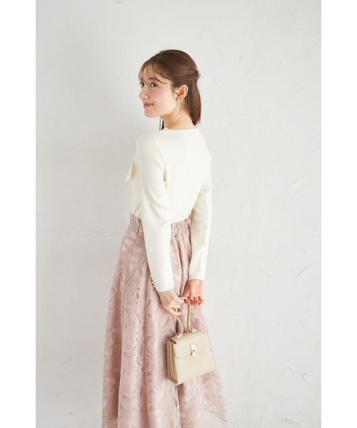 tocco closet(トッコ クローゼット)の「【ZOZO限定】パールカフス×サイドリボンネックニットトップス(ニット/セーター・レディース・オフホワイト/ブラック/その他・M)」の21枚目の写真