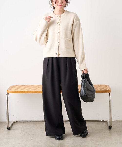 ジェナエスパスメルヴェイユ　トロミ2タックワイドパンツ リニューアル】トロミタックワイドパンツ2（その他パンツ