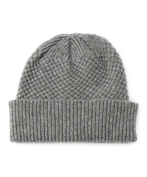 BEAUTY&YOUTH UNITED ARROWS（ビューティーアンドユースユナイテッドアローズ）の「BY ワッフル ワッチキャップ◆（ニットキャップ/ビーニー・メンズ・ホワイト/ブラック/ライトグレー/ダークブラウン・フリー）」の3枚目の写真