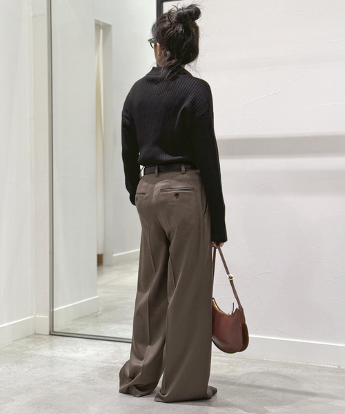 AP STUDIO（エーピーストゥディオ）の「リブポロシャツニット（ニット/セーター・レディース・グレー/ブラック・FREE）」の13枚目の写真