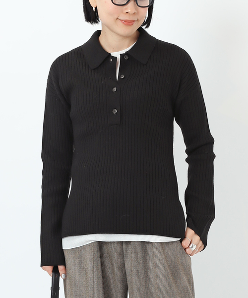 AP STUDIO（エーピーストゥディオ）の「リブポロシャツニット（ニット