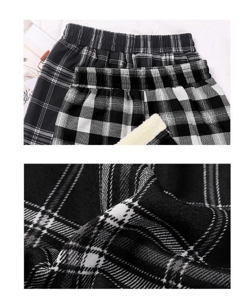 Miniministore(ミニミニストア)の「裏起毛チェック柄パンツ 裏ボアパンツ防寒(その他パンツ・レディース・ブラック/ホワイト×ブラック/ブルー/イエロー/ダークグレー/レッド/グリーン/ブラウン・FREE)」の18枚目の写真