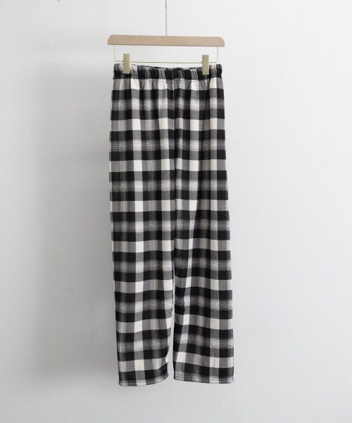 Miniministore(ミニミニストア)の「裏起毛チェック柄パンツ 裏ボアパンツ防寒(その他パンツ・レディース・ブラック/ホワイト×ブラック/ブルー/イエロー/ダークグレー/レッド/グリーン/ブラウン・FREE)」の10枚目の写真