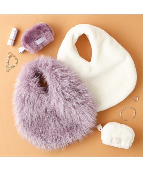 セール】ファー ワンハンドルバッグ アイボリー（ハンドバッグ