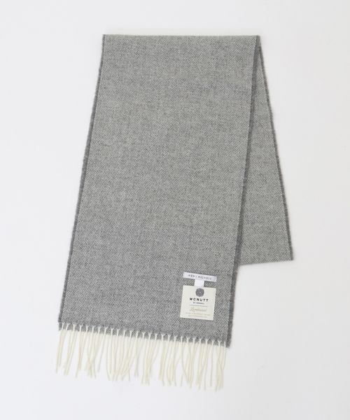 MEN'S MELROSE（メンズメルローズ）の「スーパーソフトラムウールヘリンボーンマフラー（マフラー・メンズ・ライトグレー/オレンジ/ターコイズブルー/アイボリー/ネイビー・9）」の3枚目の写真