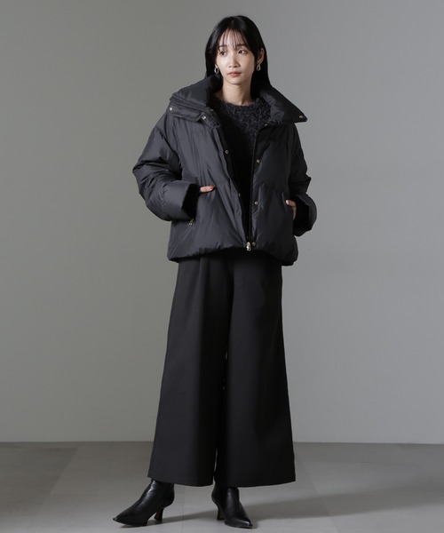 NANO universe(ナノユニバース)の「anewdown(R)ECOBlue(R)撥水クロップドワイドダウン(ダウンジャケット/コート・レディース・ブラック/ベージュ・FREE)」の11枚目の写真