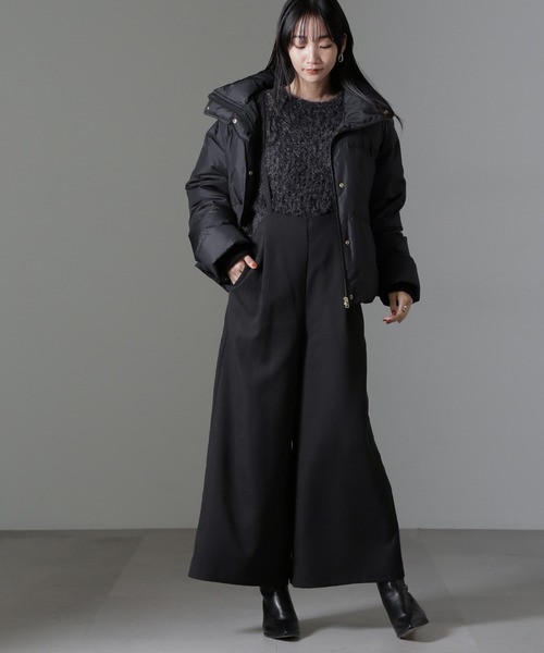 NANO universe(ナノユニバース)の「anewdown(R)ECOBlue(R)撥水クロップドワイドダウン(ダウンジャケット/コート・レディース・ブラック/ベージュ・FREE)」の15枚目の写真