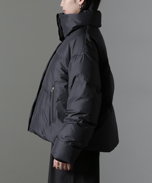 NANO universe(ナノユニバース)の「anewdown(R)ECOBlue(R)撥水クロップドワイドダウン(ダウンジャケット/コート・レディース・ブラック/ベージュ・FREE)」の18枚目の写真