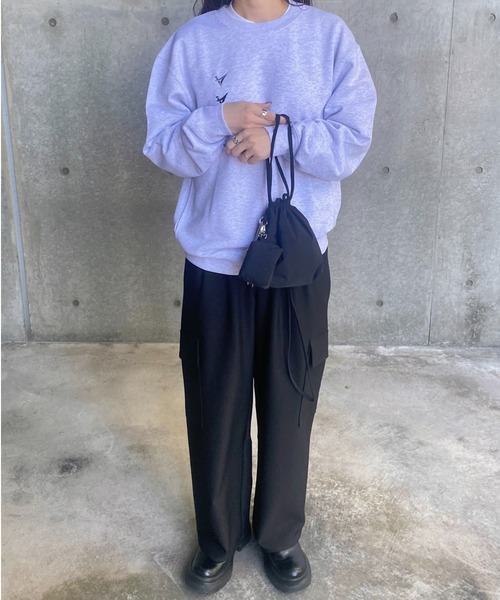 ISOOK（アイスー）の「ナイロンライクショルダーバッグ(kiharu select)/巾着バッグ ハンドバッグ 斜めがけ ミニ（ハンドバッグ・レディース・ブラック/カーキ・FREE）」の10枚目の写真