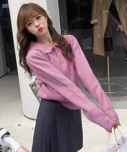 FR2 GOLF ポロ襟セーター ベージュ 長袖カットソー FR2 GOLF ポロ襟セーター ベージュ 長袖カットソー