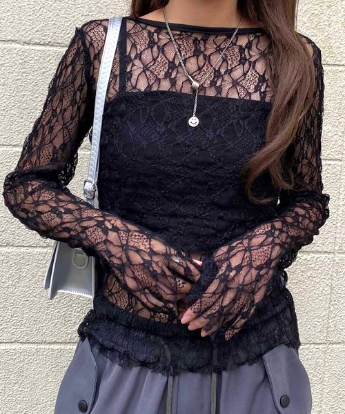 NANEA(ナネア)の「2wayクロップド丈レーストップス(Tシャツ/カットソー・レディース・ホワイト/ブラック・フリー)」の16枚目の写真