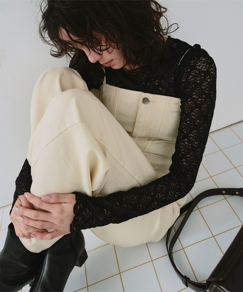 titivate(ティティベイト)の「キャミソールデニムオールインワン(つなぎ/オールインワン・レディース・インディゴブルー/アイボリー/ライトブルー・SP/S/M/L)」の7枚目の写真