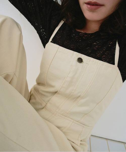 titivate(ティティベイト)の「キャミソールデニムオールインワン(つなぎ/オールインワン・レディース・インディゴブルー/アイボリー/ライトブルー・SP/S/M/L)」の10枚目の写真