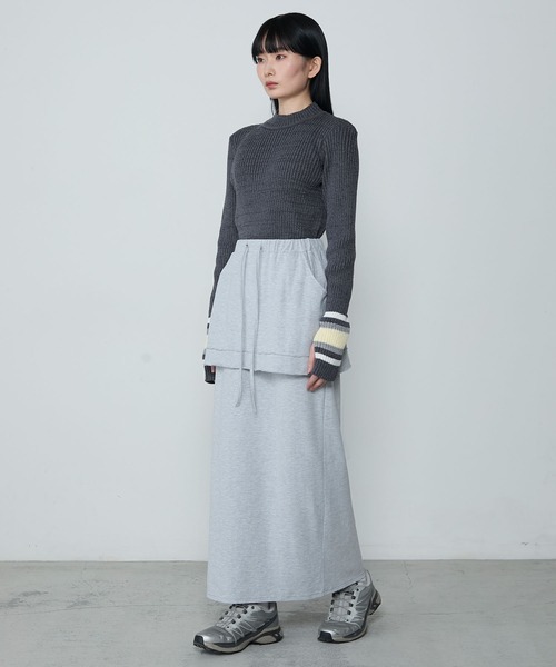 EMMACULATE　ロングスカート セール】Layered cutsew long skirt / レイヤード カットソー