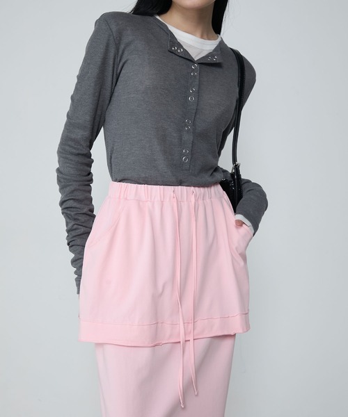 セール】Layered cutsew long skirt / レイヤード カットソー