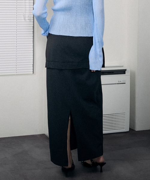 美品　TELMA LAYERED ロングスカート Demi-Luxe BEAMS（デミルクス ビームス）サイドタック