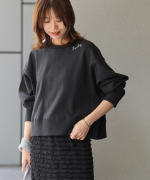 《再入荷！》【洗濯機洗い可能】さりげない刺繍がポイント。刺繍ロゴスウェット