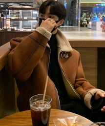 NOWLE（ノウル）の「【NOWLE】フェイクムートンコート B-3 ボア フライトジャケット（ムートンコート）」