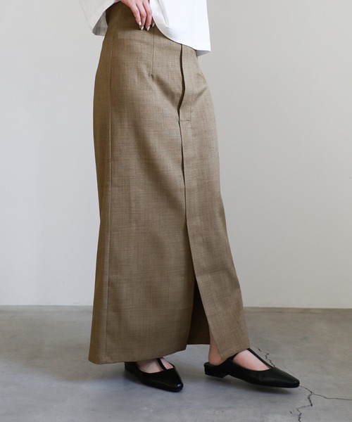 select MOCA(セレクトモカ)の「リネンライクフロントスリットタイトスカート(スカート・レディース・モカ/ブラック/アイボリー・MEDIUM/LARGE/SMALL)」の9枚目の写真