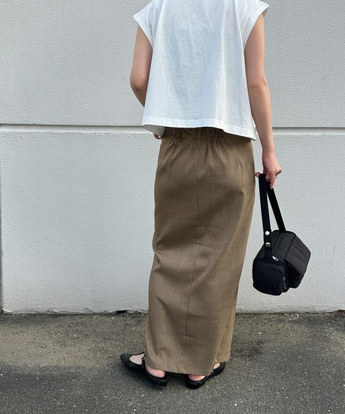 select MOCA(セレクトモカ)の「リネンライクフロントスリットタイトスカート(スカート・レディース・モカ/ブラック/アイボリー・MEDIUM/LARGE/SMALL)」の14枚目の写真