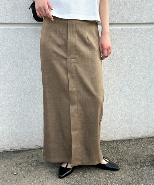 select MOCA(セレクトモカ)の「リネンライクフロントスリットタイトスカート(スカート・レディース・モカ/ブラック/アイボリー・MEDIUM/LARGE/SMALL)」の13枚目の写真