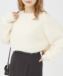 EMMA　ROUGE VIF | 【一部店舗限定】フェザーヤーンショート丈ニット(ニット/セーター)