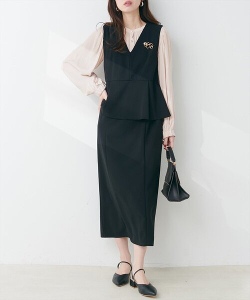 natural couture（ナチュラルクチュール）の「マット釦とろみサテンブラウス（シャツ/ブラウス・レディース・ラベンダー/その他1/ピンク/サックスブルー/ピンクベージュ/オフホワイト/チャコールグレー・FREE）」の8枚目の写真