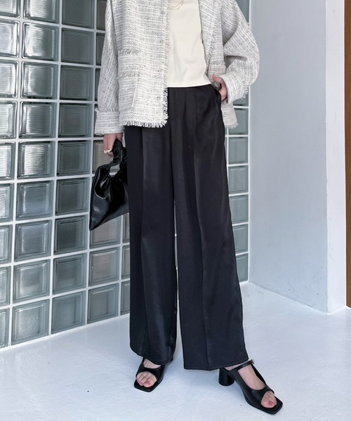 DOUX DOUCE ブラック ストレートパンツ　サイズ94 DOUX DOUCE ブラック ストレートパンツ サイズ94