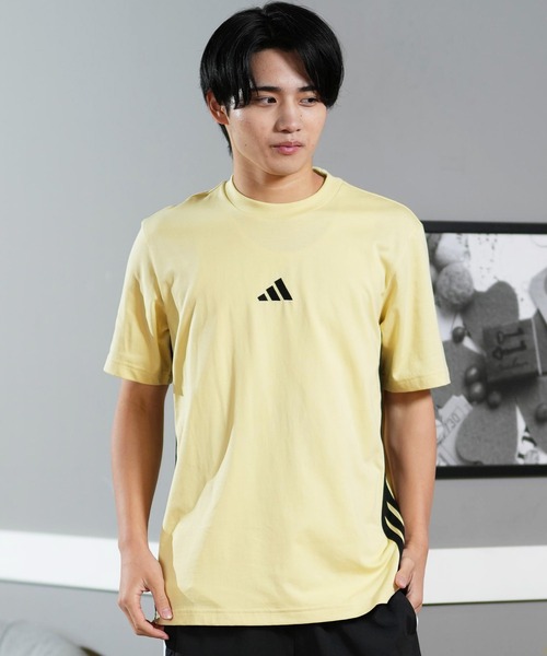 国内配送★adidas★ストライプ 半袖テリーT 2色 ゴールドロゴ セール】adidas/アディダス 半袖Tee/半袖Tシャツ スリー