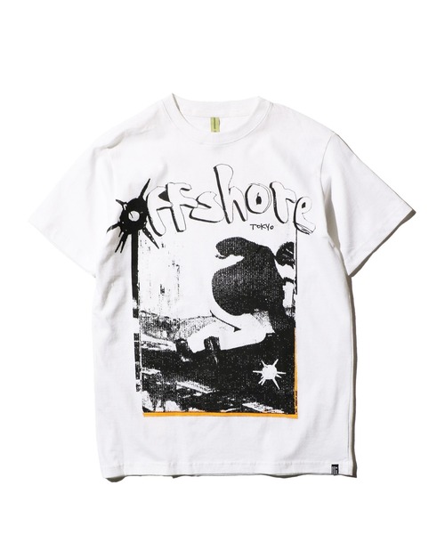 C.E.L.STORE(セルストア)の「offshore Tokyo / オフショアトウキョウ REOPENING TEE ヤビクエンリケユウジ シルクスクリーン 半袖Tシャツ アメリカ製(Tシャツ/カットソー・メンズ・ブラック/ホワイト・LARGE/MEDIUM)」の1枚目の写真