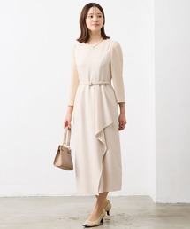 AIMER | ベルト付きアシンメトリーラッフルタイトワンピース(ワンピース)