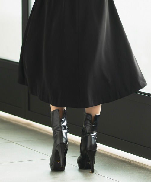 CELEN（セレン）の「【洗える/セット対応/オフィスカジュアル】五分袖タックワンピース 単品（スーツスカート・レディース・ブラック/グレー系その他/ブラウン/ネイビー・S/M/L/ST/MT/LT）」の16枚目の写真