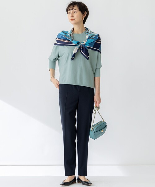 23区 S(ニジュウサンクチイサイサイズ)の「【セットアップ対応/洗える】2WAYストレッチツイル ドロスト パンツ(その他パンツ・レディース・モスグリーン系/ネイビー系/ベージュ系/ブラック系・32/30/34)」の22枚目の写真