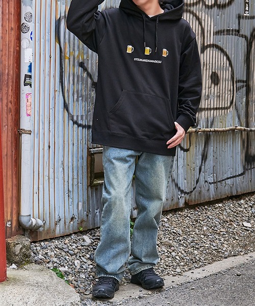 SILVER BULLET（シルバーバレット）の「『YOIDORE/よいどれ』おつかれなまビール長袖パーカー【Z】（パーカー・レディース・ブラック/ホワイト・XL/L/M）」の14枚目の写真