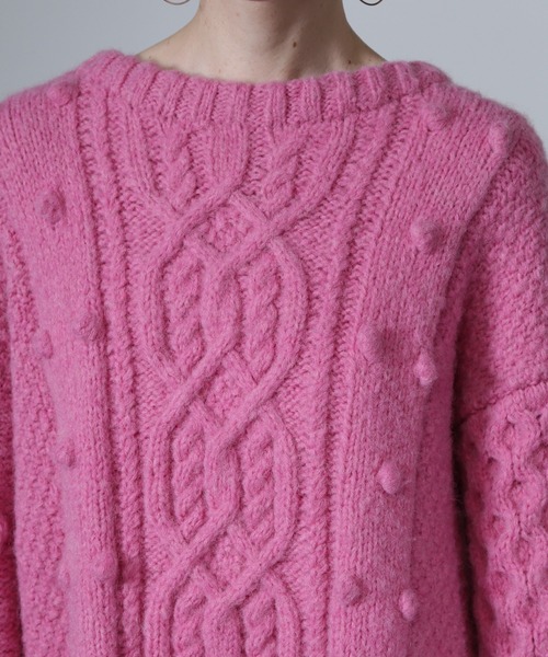 KHWOPA / HANDKNIT 求心柄プルオーバー ハンドニット | 新作