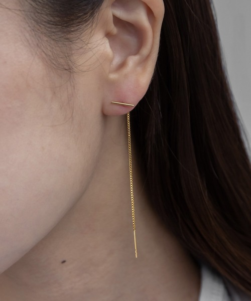abaskdesign（アバスクデザイン）の「金属アレルギー対応 シンプルT字アメリカンピアス（ピアス（両耳用）・レディース・シルバー/ゴールド・FREE）」の5枚目の写真