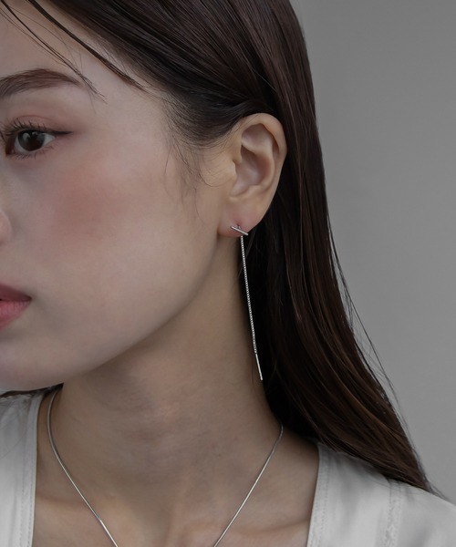 abaskdesign（アバスクデザイン）の「金属アレルギー対応 シンプルT字アメリカンピアス（ピアス（両耳用）・レディース・シルバー/ゴールド・FREE）」の9枚目の写真