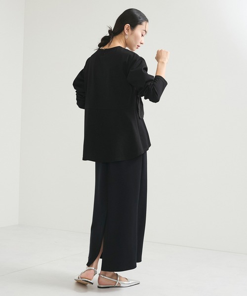 le cercle ADAM ET ROPE'(ルセルクルアダムエロペ)の「シアーフリルアシメコンビプル(Tシャツ/カットソー・レディース・クリーム/ブラック/ホワイト・FREE)」の11枚目の写真