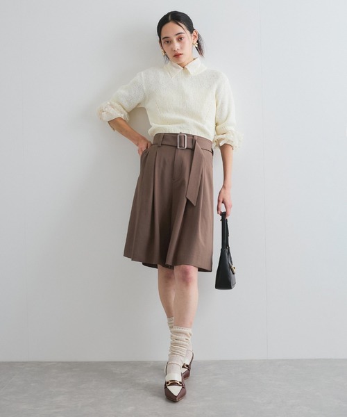 VIS(ビス)の「【洗える】アイレットブークレコンパクトニット(Tシャツ/カットソー・レディース・ブラック/レッド/オフホワイト/ライトグリーン・FREE)」の8枚目の写真