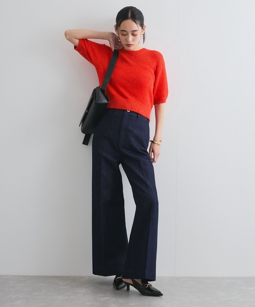 VIS(ビス)の「【洗える】アイレットブークレコンパクトニット(Tシャツ/カットソー・レディース・ブラック/レッド/オフホワイト/ライトグリーン・FREE)」の16枚目の写真