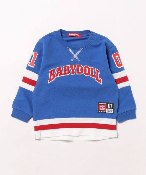 BABYDOLL（ベビードール）の「ワッペンワッフルゲームロンT 0241K（Tシャツ/カットソー・キッズ・ロイヤルブルー・80ｃｍ/110cm/100cm/120cm/140cm/90cm/130cm）」の3枚目の写真