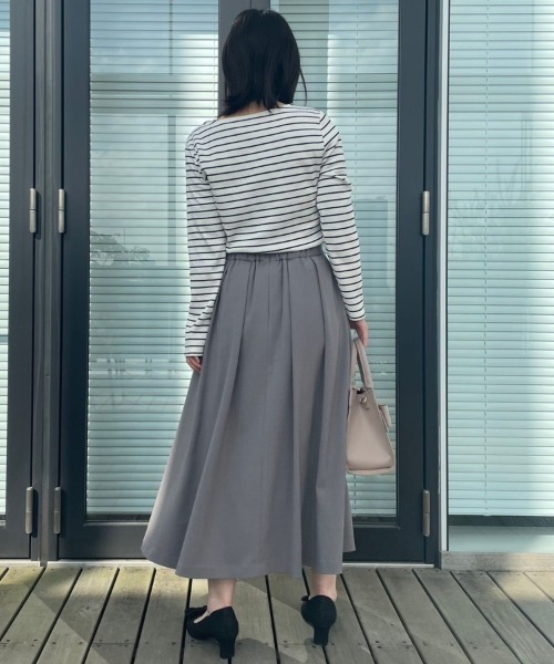 couture brooch(クチュールブローチ)の「【新色あり/通勤/マシンウォッシャブル・アンチピリング機能付き】ハートネックテレコプルオーバー(Tシャツ/カットソー・レディース・ベビーピンク/ブラック/ホワイト系5/オフホワイト・42/38/36/40)」の16枚目の写真